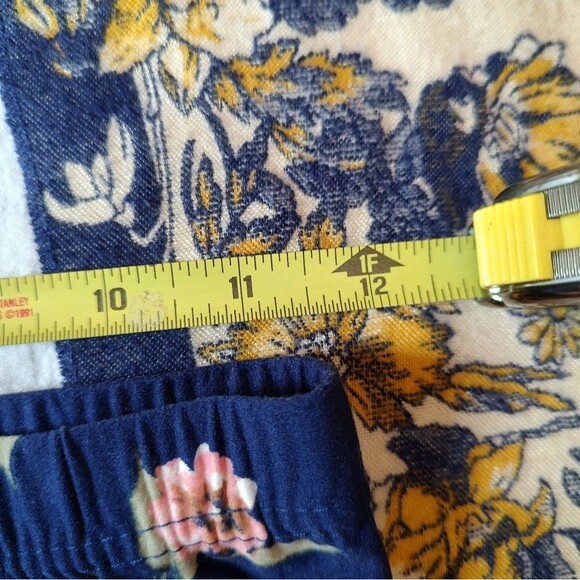 Women's Navy Floral Leggings Size M - Picture 6 of 8